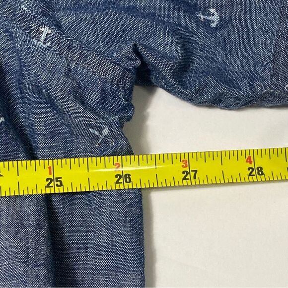 The Foundry Supply Co. Blue Cotton Short Sleeve Embroidered Button Up Men's 2XLT - Picture 4 of 13